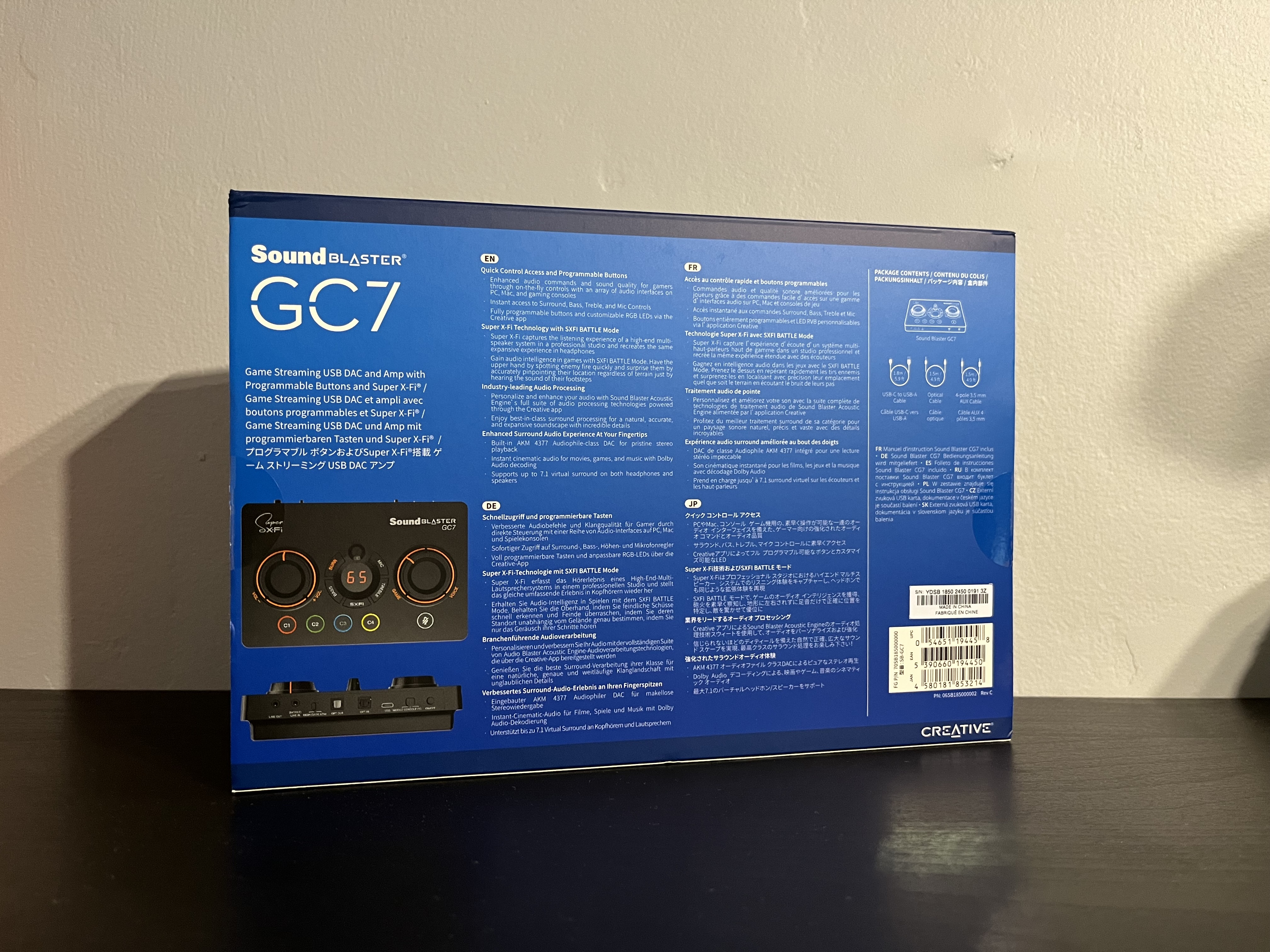 Test Creative Sound Blaster GC7 - interfejs audio dla graczy! 3 Sound Blaster GC7 Opakowanie Tył