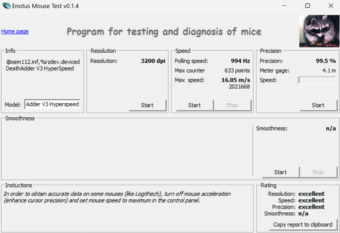 RAZER DeathAdder V3 Hyperspeed Enotus Mouse Test