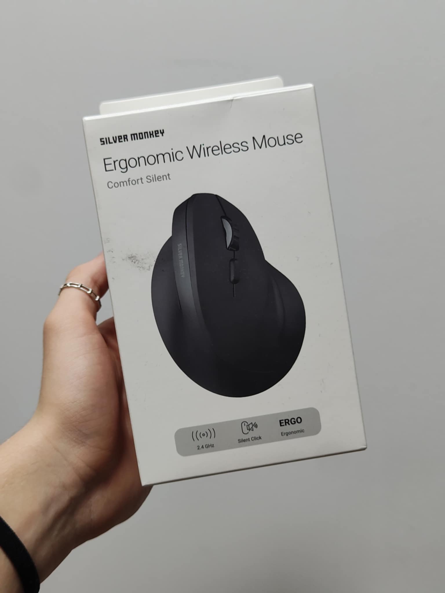 Silver Monkey Ergonomic Wireless Mouse opakowanie