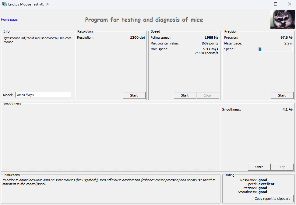 Enotus Mouse Tester