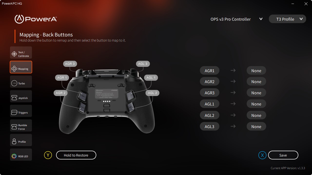 OPS V3 Pro - software mapping