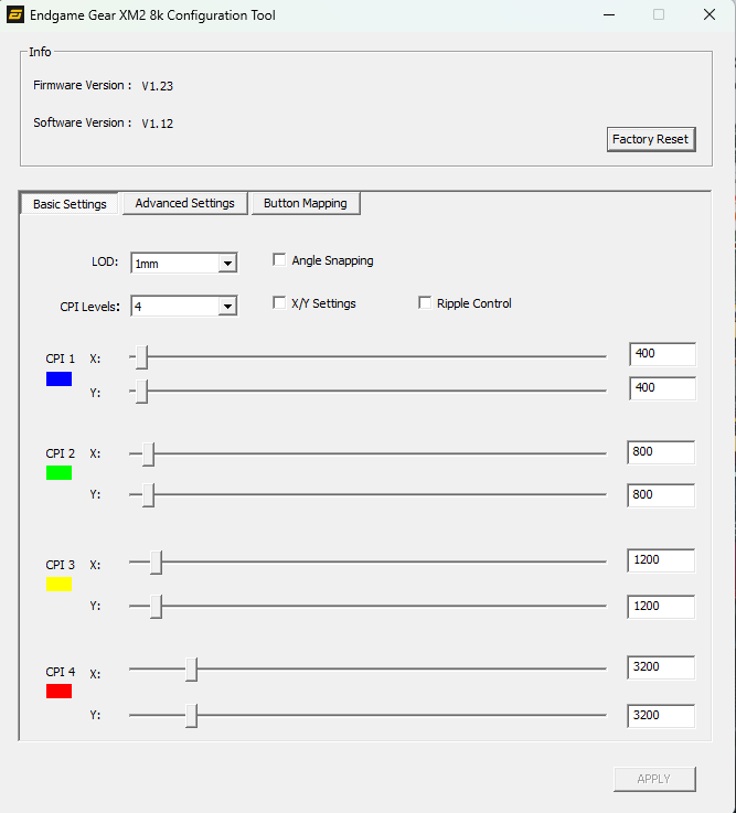 Endgame Gear XM2 8K -Software