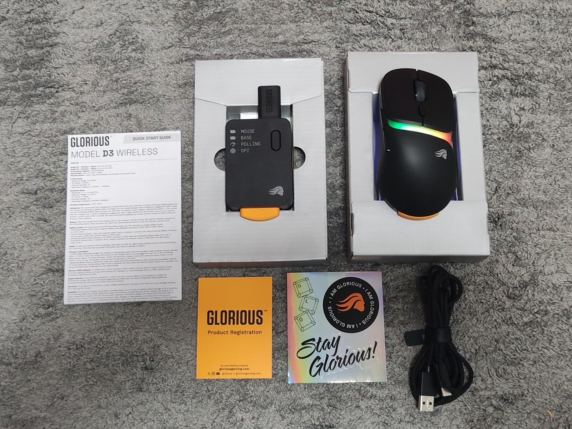 Test i recenzja Glorious Model D3 Wireless - szykuje nam się rewolucja! 7 Glorious Model D3 Wireless opakowanie i jego zawartość