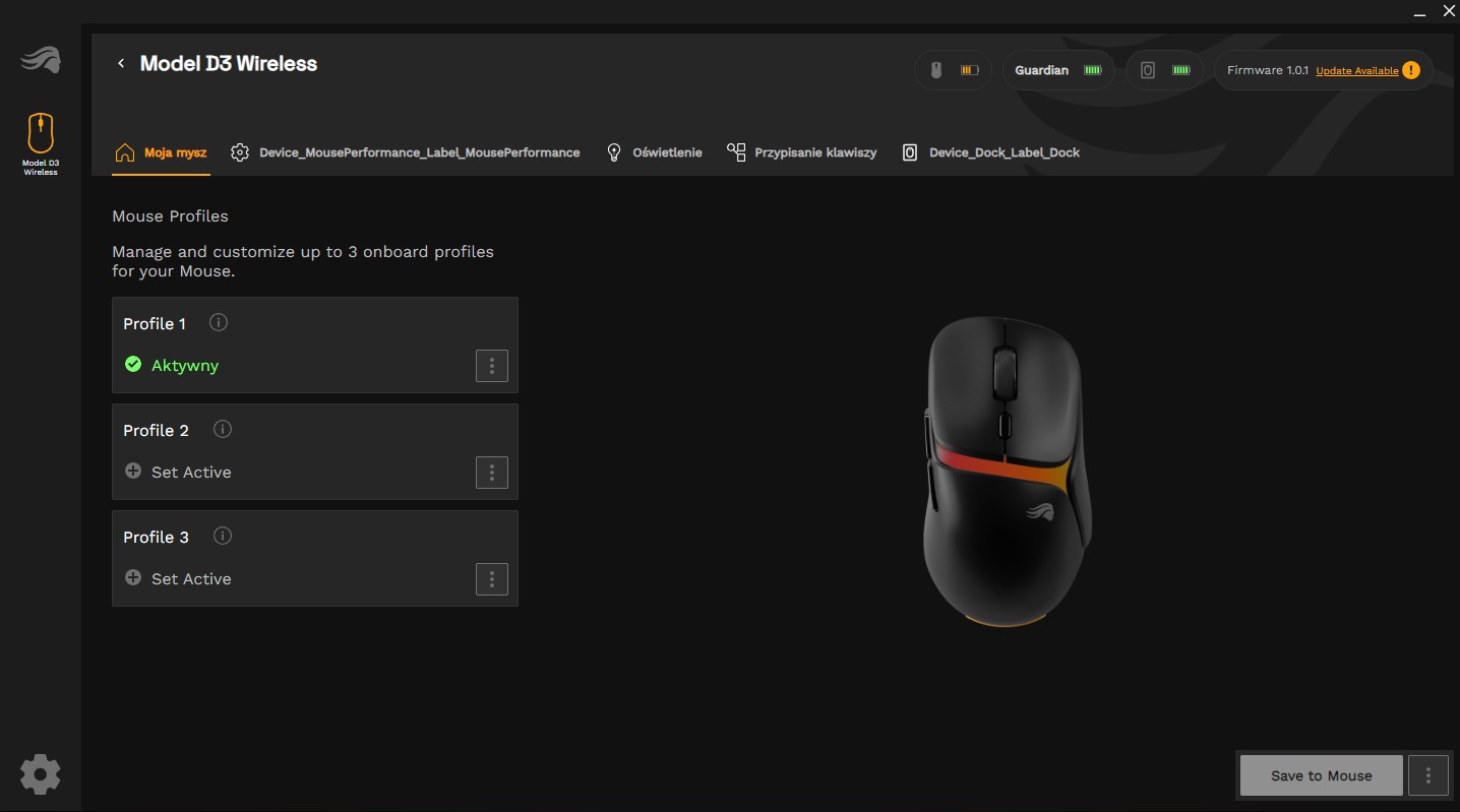 Test i recenzja Glorious Model D3 Wireless - szykuje nam się rewolucja! 20 Glorious Model D3 oprogramowanie