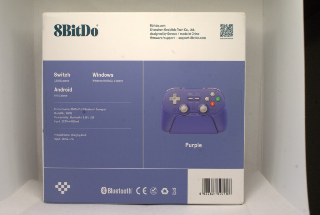 8BitDo Pro3 - Box back
